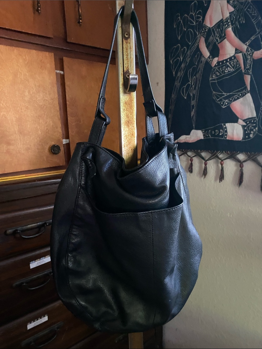 Classic Black Genuine Leather Hobo Bag - Timeless Everyday Tote